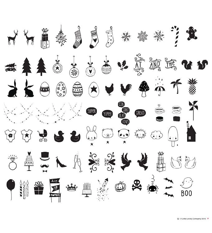 A Little Lovely Company Lichtbox Symbolen Set - Feesten