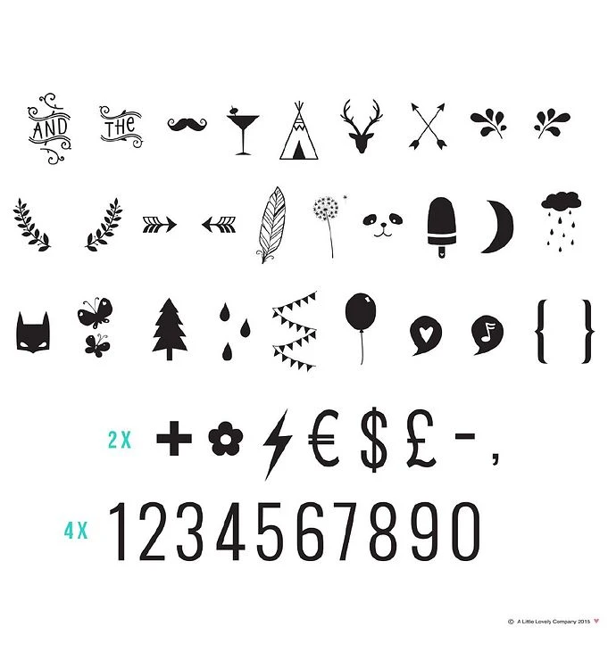 A Little Lovely Company Lichtbox Symbolen Set - Numbers & Symbol 1 A Little Lovely Company Lichtbox Symbolen Set - Numbers & Symbol